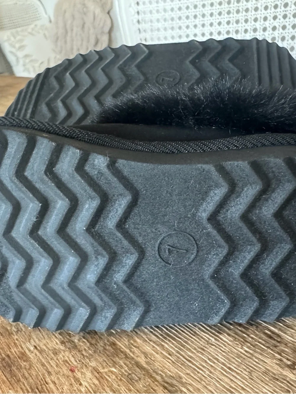 Toddler Piper Faux Fur Cuff Scuff Slippers - Cat & Jack™ Jet Black 7